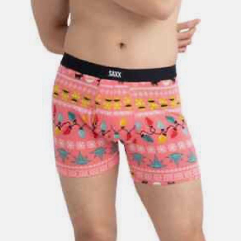 SAXX DAYTRIPPER BOXER BRIEFS CHRISTMAS LIGHTS PRINT MEN'S UNDERWEAR